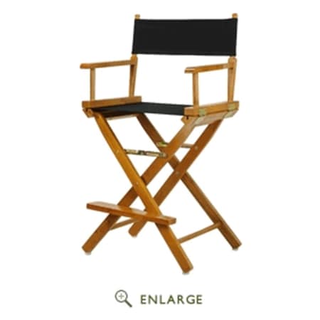 Casual Home 220-05-021-15 24 in. Directors Chair Honey Oak Frame with Black Canvas 220-05/021-15